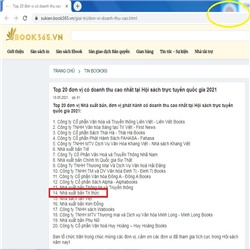 Top 20 đơn vị có doanh thu cao nhất tại Hội sách trực tuyến Quốc gia 2021